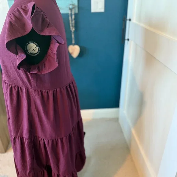 Entro Plum Ruffled Dress - Picture 2 of 2
